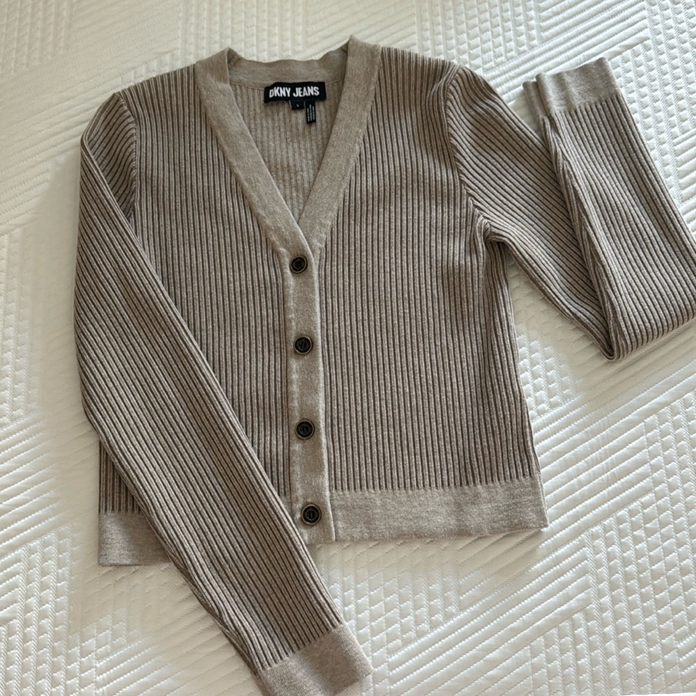 DKNY JEANS cardigan taupe size S